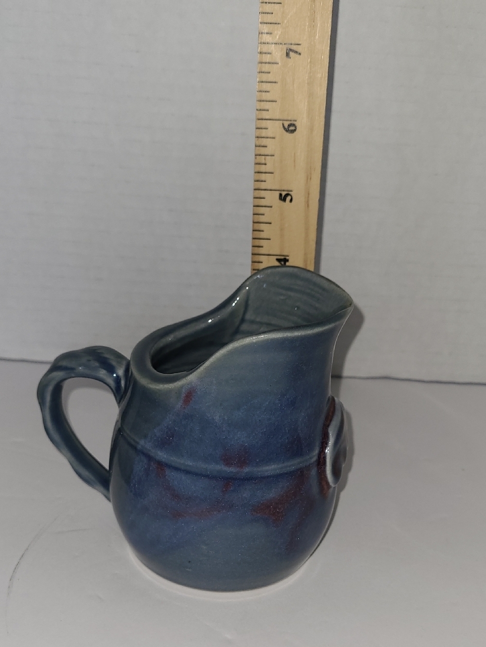Handcrafted Signed Blue Ceramic Creamer and Sugar Set - Picture 8 of 8